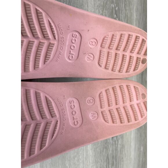 Crocs Baya Women's Sandal Platform Flip Flop Thong Slip-On Rubber 8 Pink Shoes - Picture 8 of 11